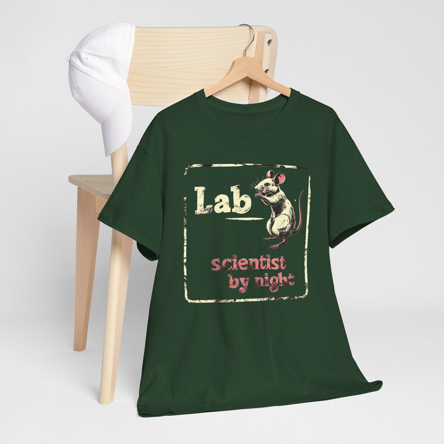 "Lab Scientist by Night" T-Shirt - Funny Science Tee for Night Owls - Unisex, Soft Cotton, Ideal Gift for Scientists
