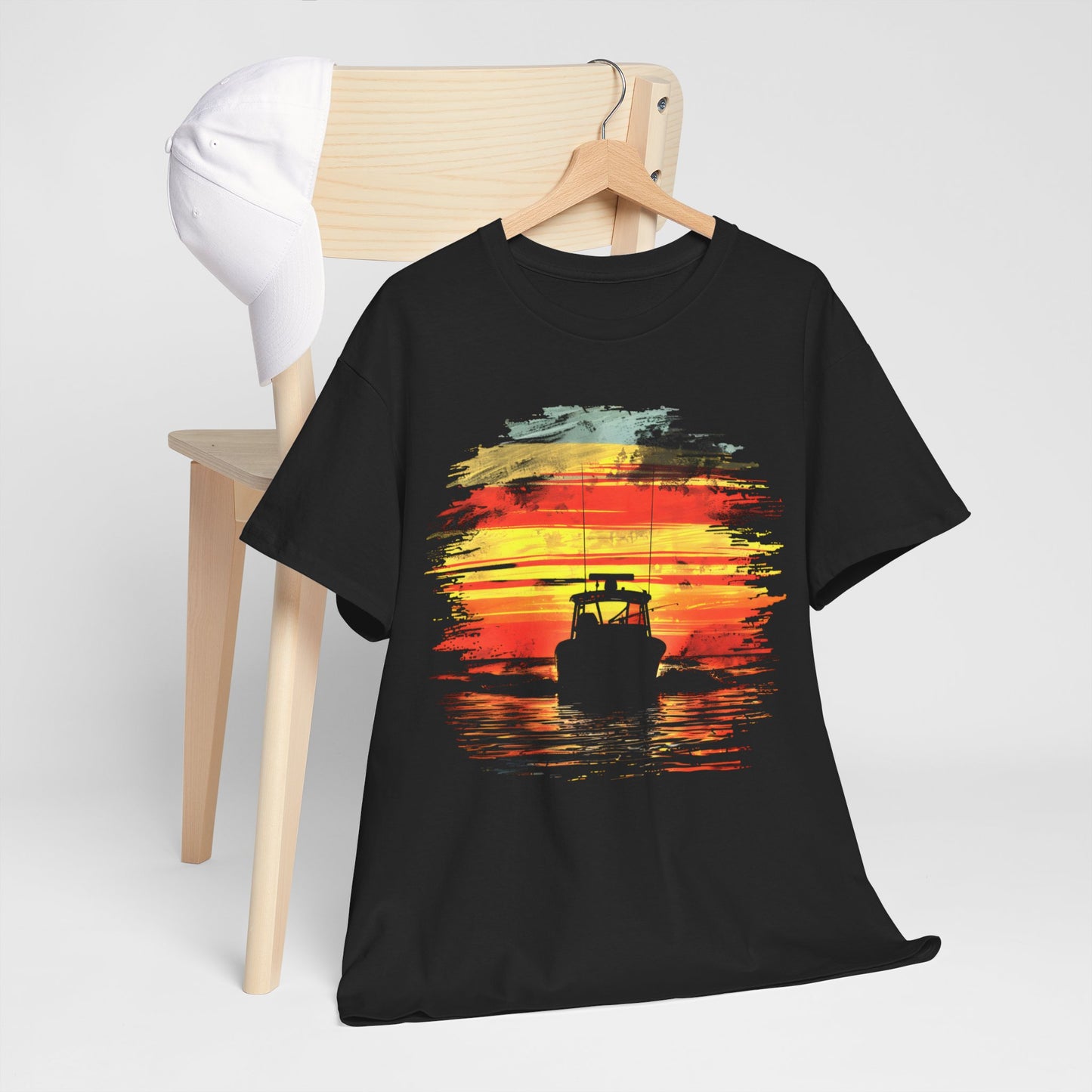 Sunset Boating Graphic T-Shirt – Vintage Coastal Vibes
