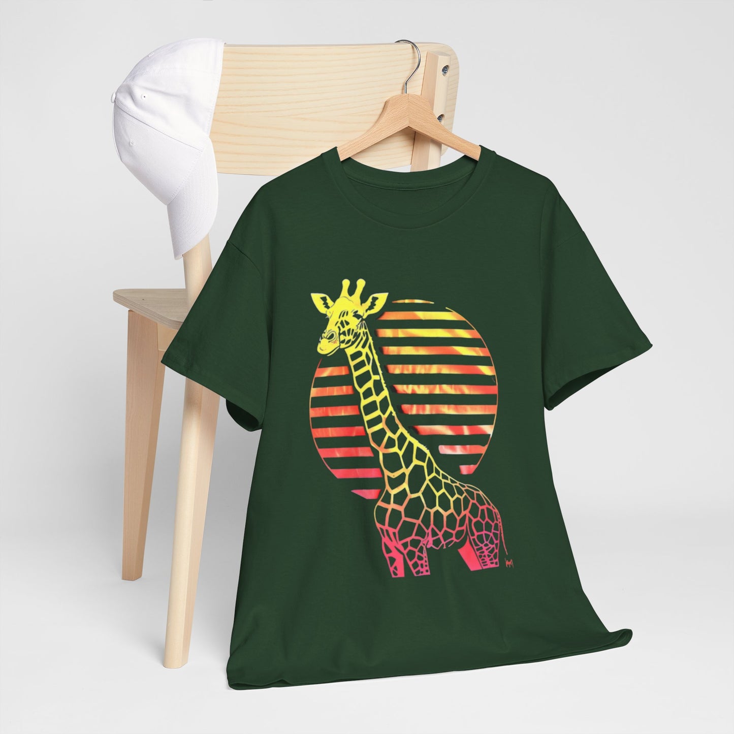 "Majestic Savannah Giraffe" Animal Theme T-Shirt Design