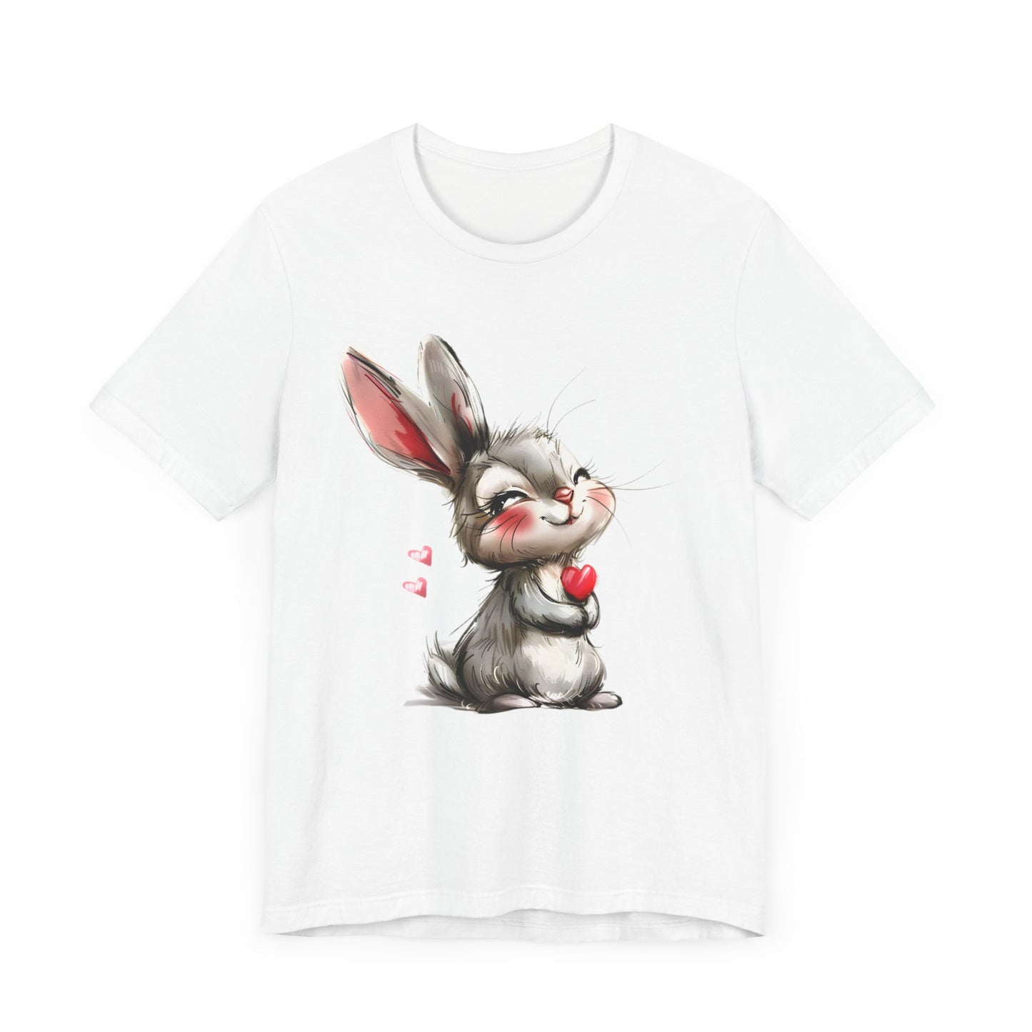 Love Rabbit and Heart T-shirt Design