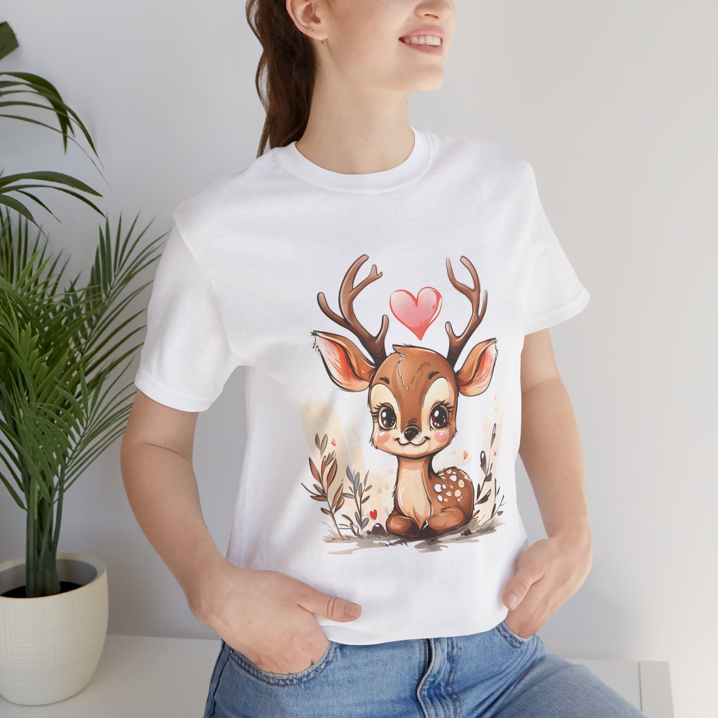 Cute Bamby Deer Loving T-shirt design