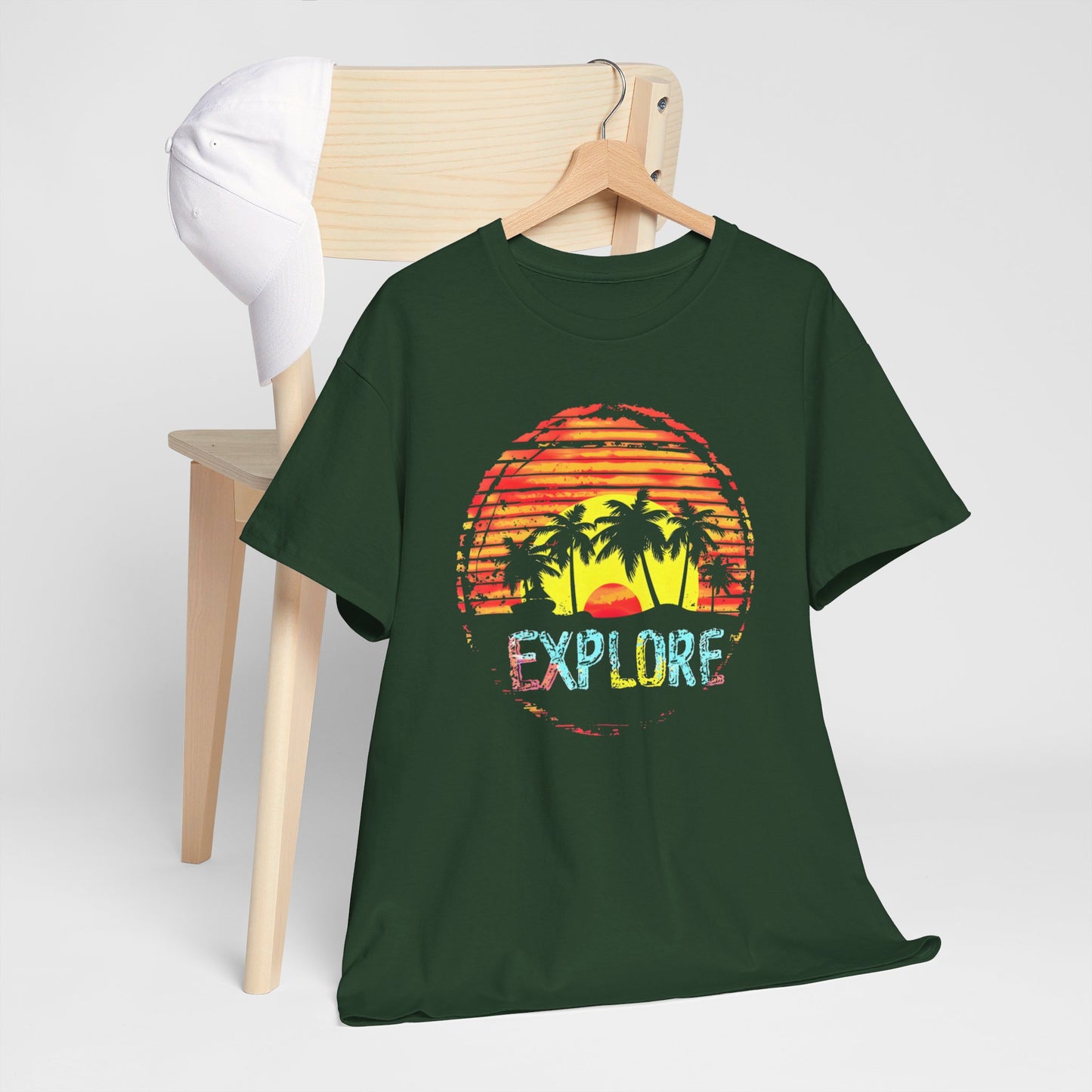 "Sunset Exploration T-Shirt - Adventure Outdoors, Nature Travel Graphic Tee"
