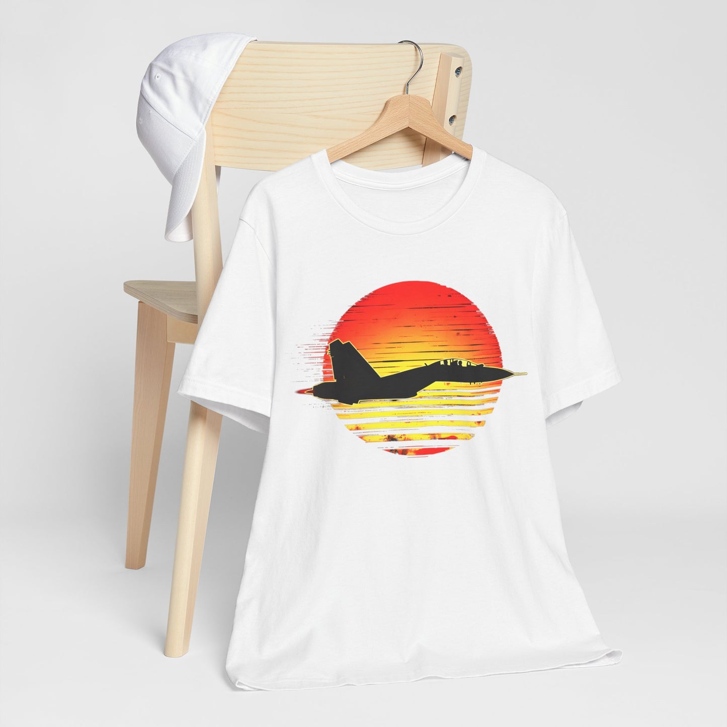 Su-27 Fighter Jet Sunset T-shirt design