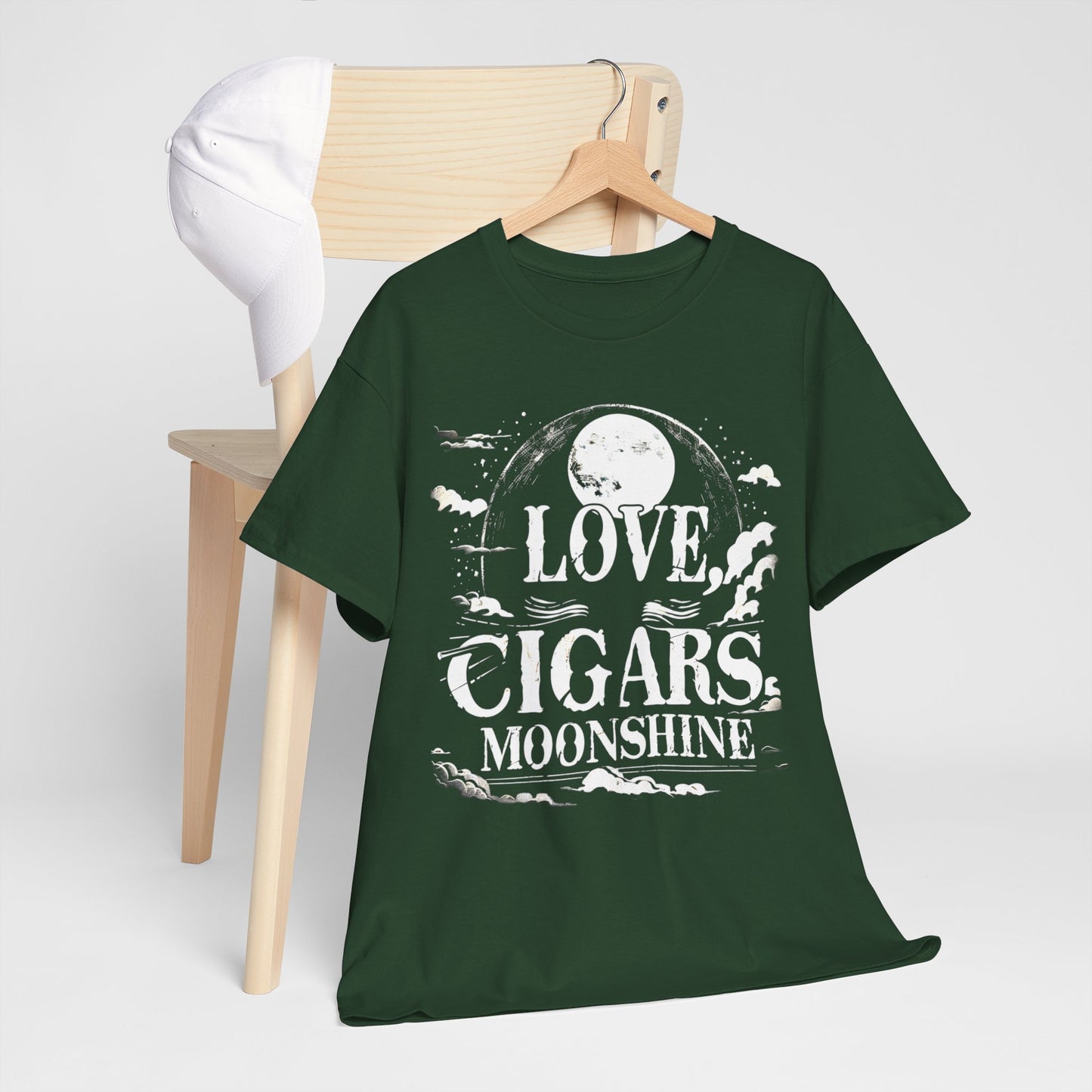 "Love Cigars and Moonshine" Adult T-Shirt