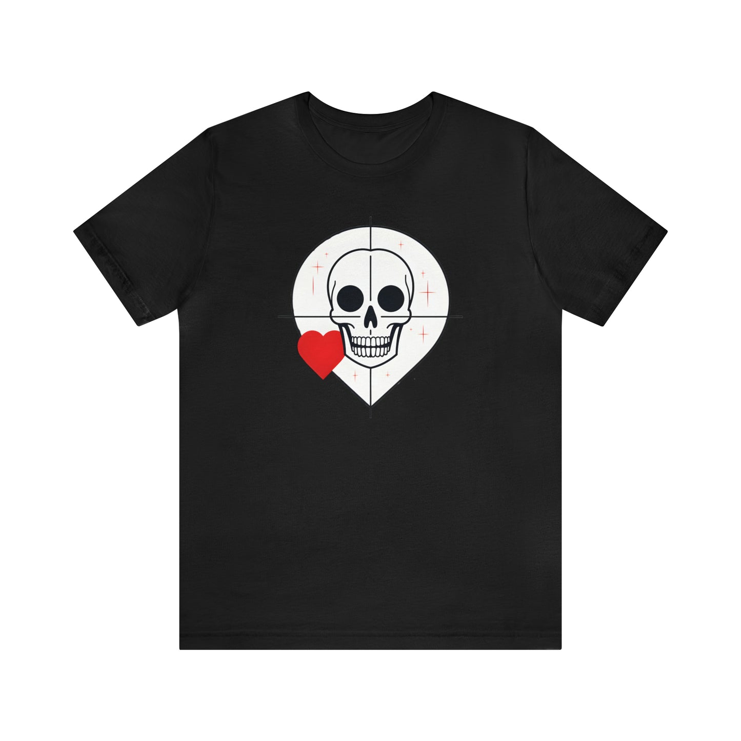 Graphical skeletons collection: Skull with a Heart Line art minimalist