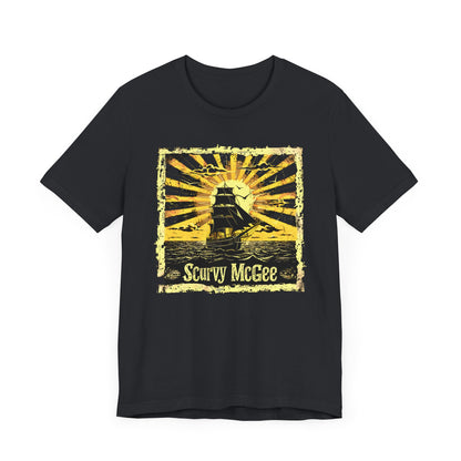 Cool Scurvy McGee Old Maritime Sailor and Pirate T-shirt. Best present for boating fanatics