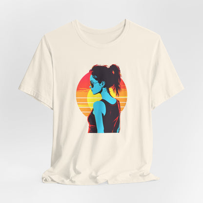 Sunset Girl In Blue T-shirt design