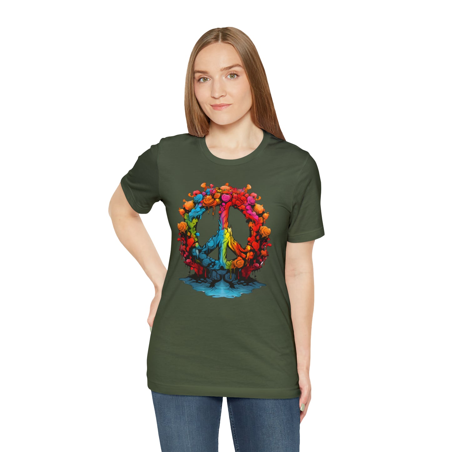 SAY NO TO WAR COLLECTION: PEACE AND LOVE SIGN IN BRIGHT COLORS