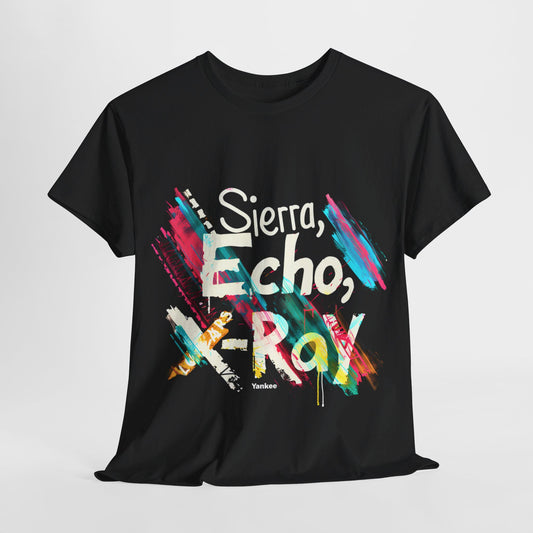 "Sierra, Echo, X-ray Graffiti" T-Shirt – Urban Streetwear with a Tactical Edge