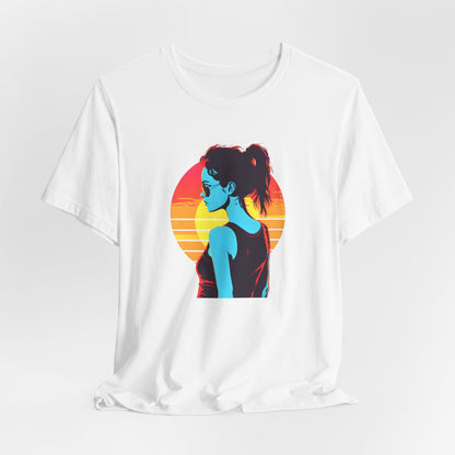 Sunset Girl In Blue T-shirt design