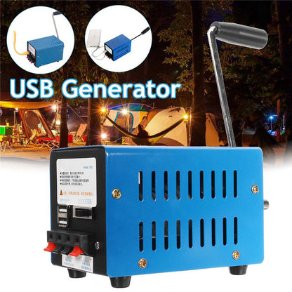 USB charging emergency rescue blue hand crank generator