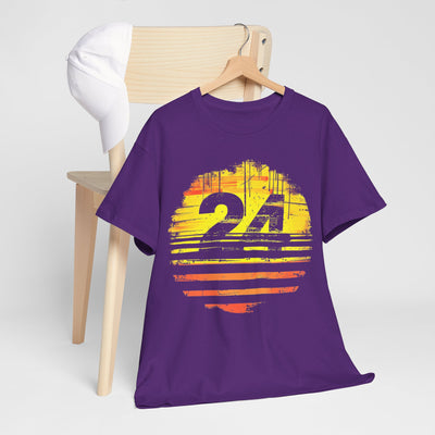 Number Twenty Four Sunset T-Shirt | Premium Sportswear Tribute for Fans and Athletes