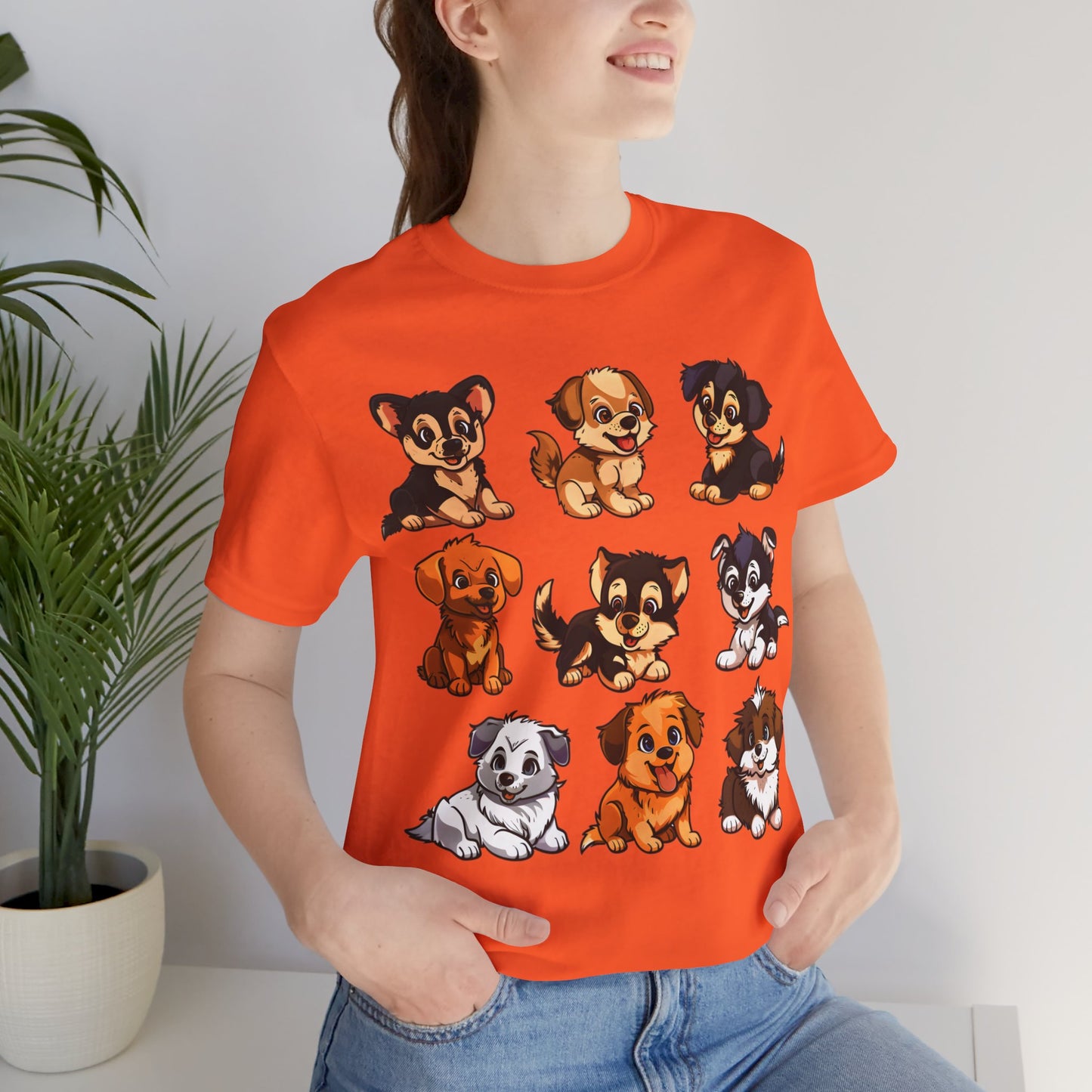 Nine Happy Puppies T-shirt design