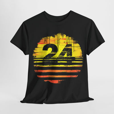 Number Twenty Four Sunset T-Shirt | Premium Sportswear Tribute for Fans and Athletes