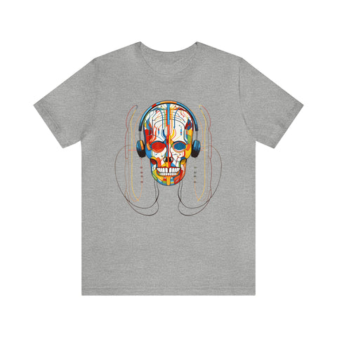 Graphical skeletons collection: Skull with Headphones Suprematism Design