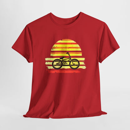 Striped BMX Bike Sunset T-shirt design