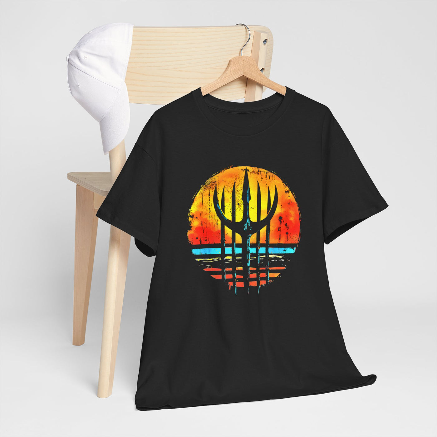 'Trident Sunset' Graphic T-shirt - Nautical-Inspired Premium Tee