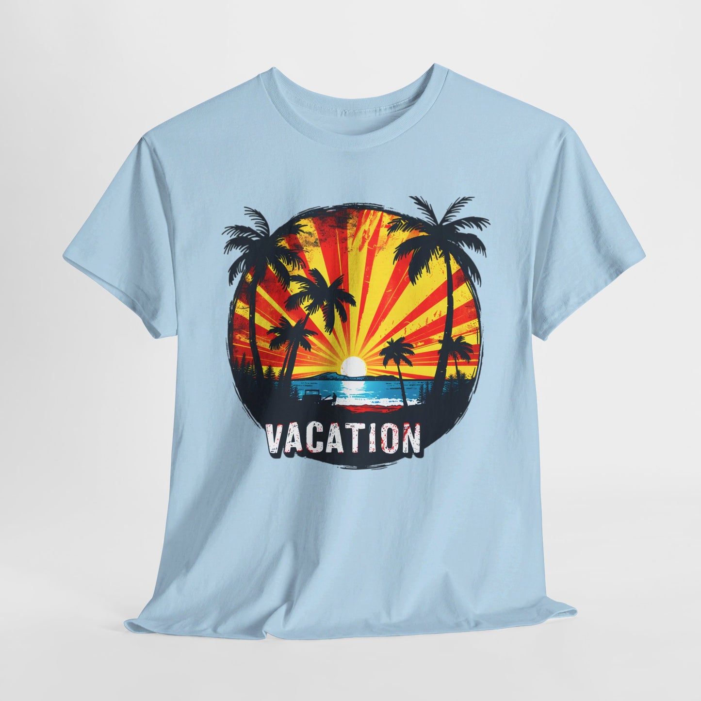 Sunset Palms Vacation T-Shirt – Retro Tropical Vibes for Your Getaway