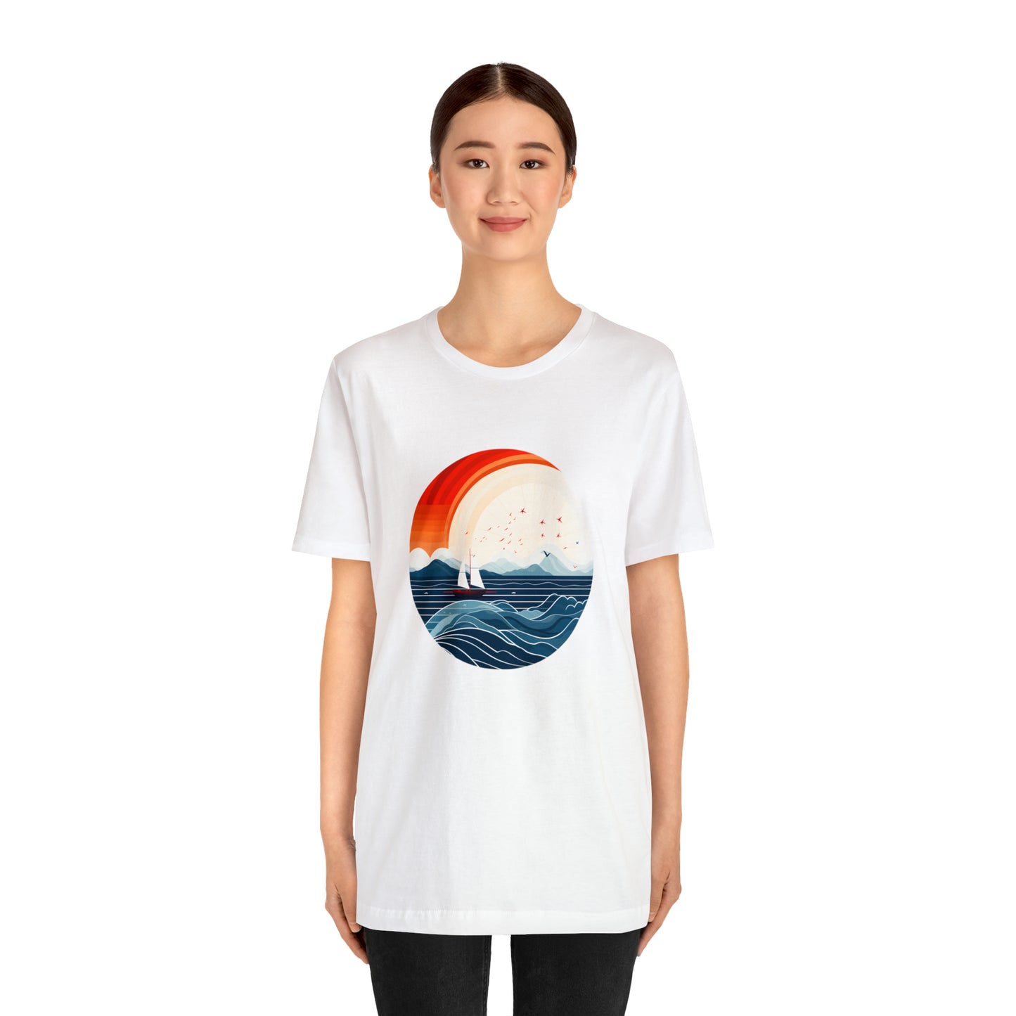 Maritime art collection: Sailing Sunrise with Waves