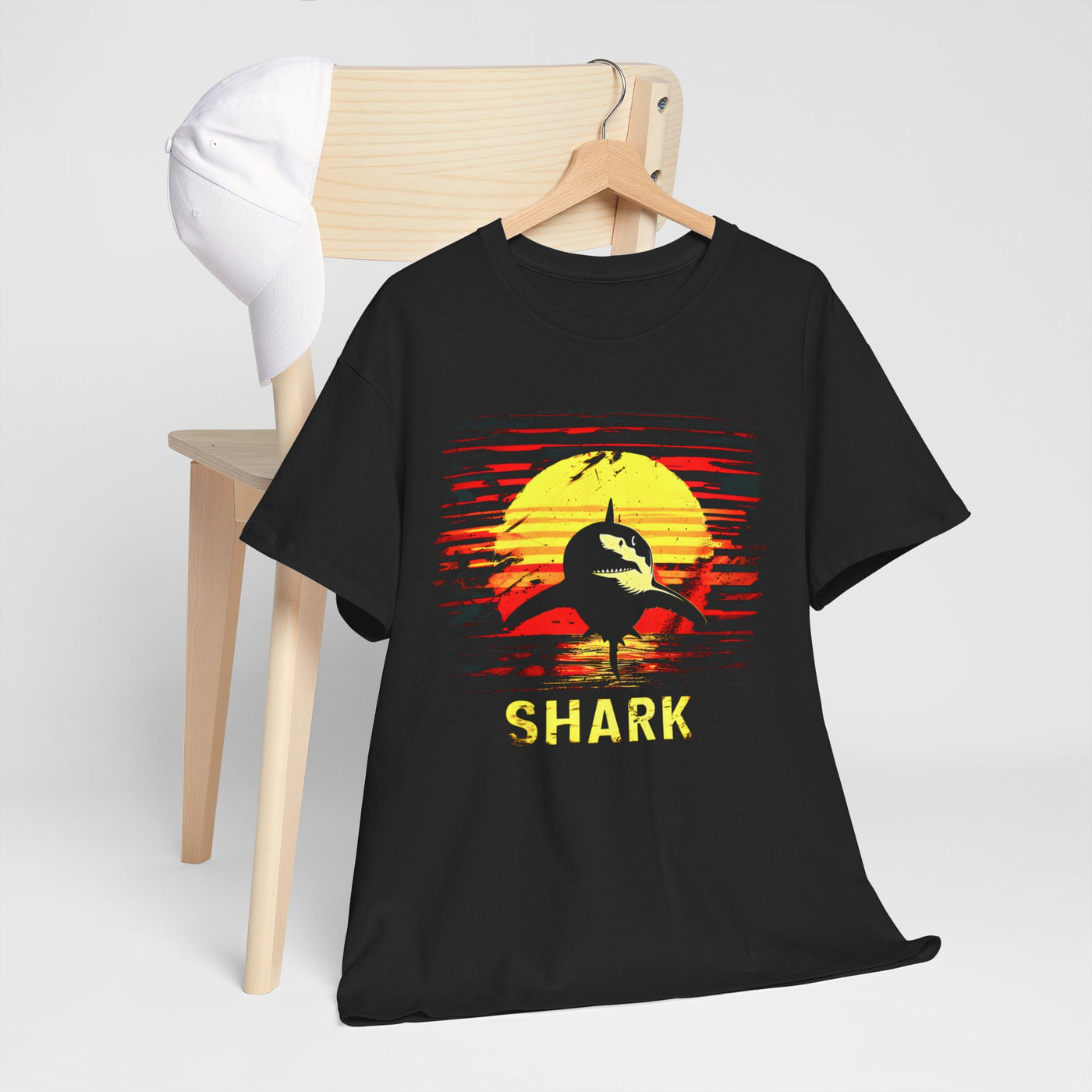 'Sunset Shark' Graphic T-shirt - Bold Top Ocean Preadtor-Inspired Tee