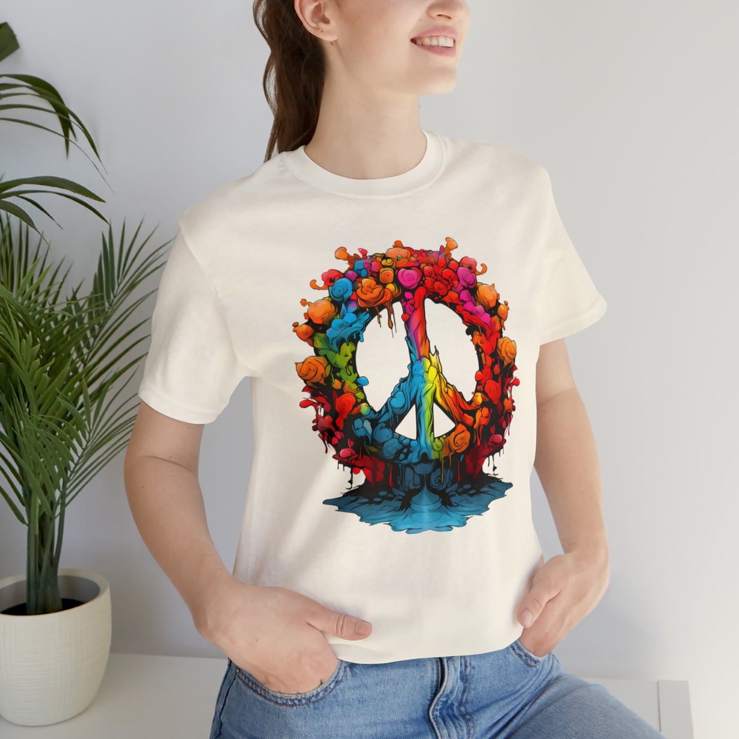 SAY NO TO WAR COLLECTION: PEACE AND LOVE SIGN IN BRIGHT COLORS