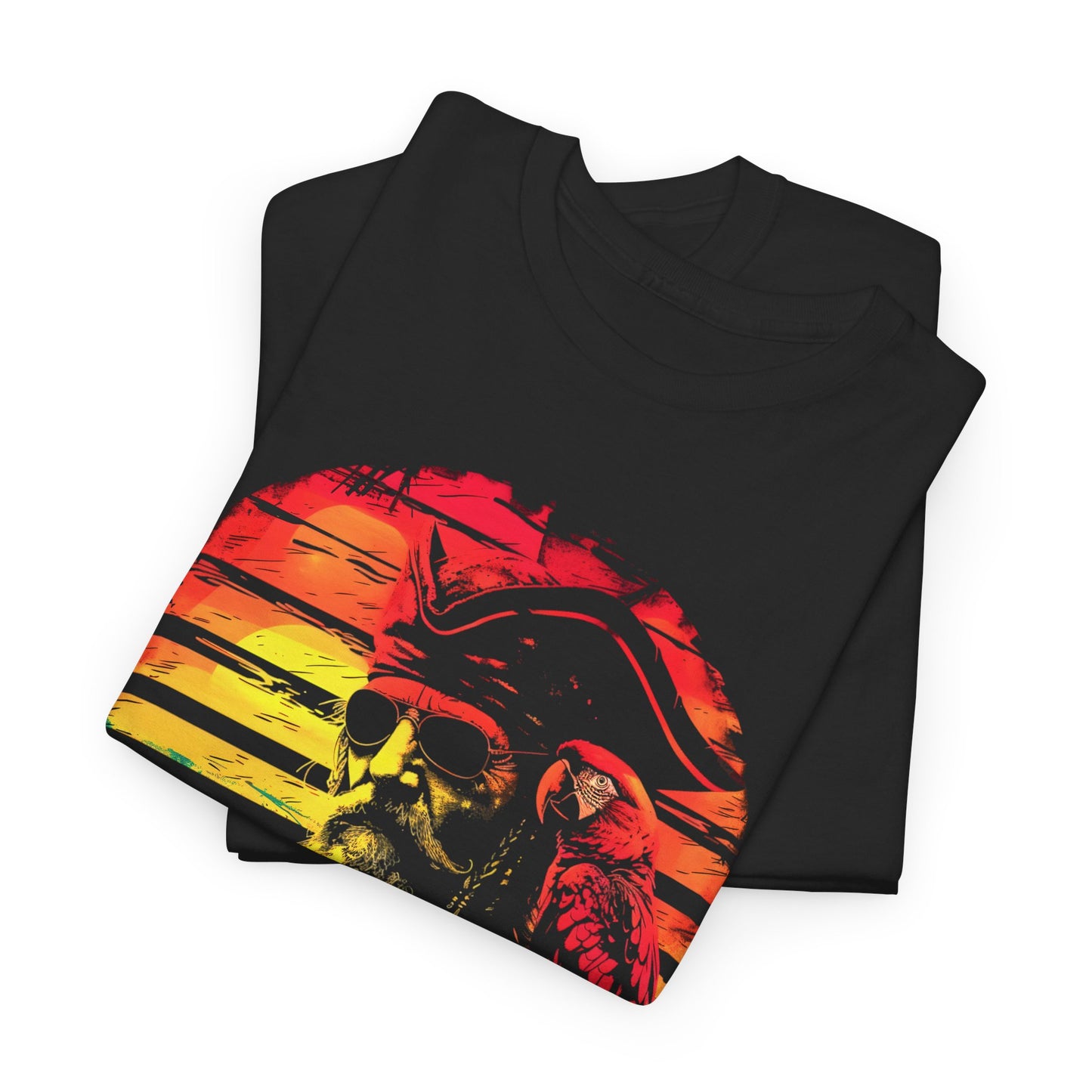 Retro Pirate Graphic Unisex Heavy Cotton Tee - Perfect for Adventure Lovers
