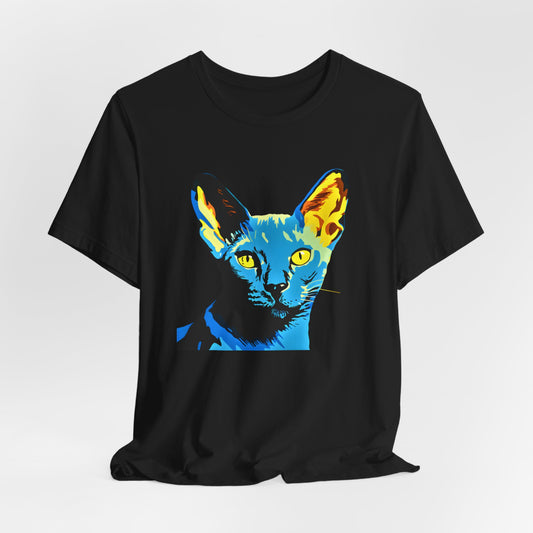 Warhol Style Blue Sphynx Cat T-shirt design