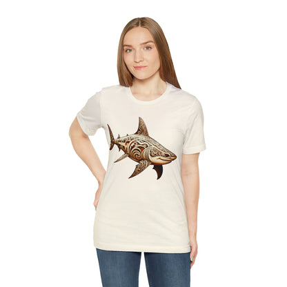 Fishy art collection: Woodcut shark artistic design