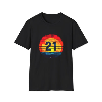 Number "21" Black T-shirt design