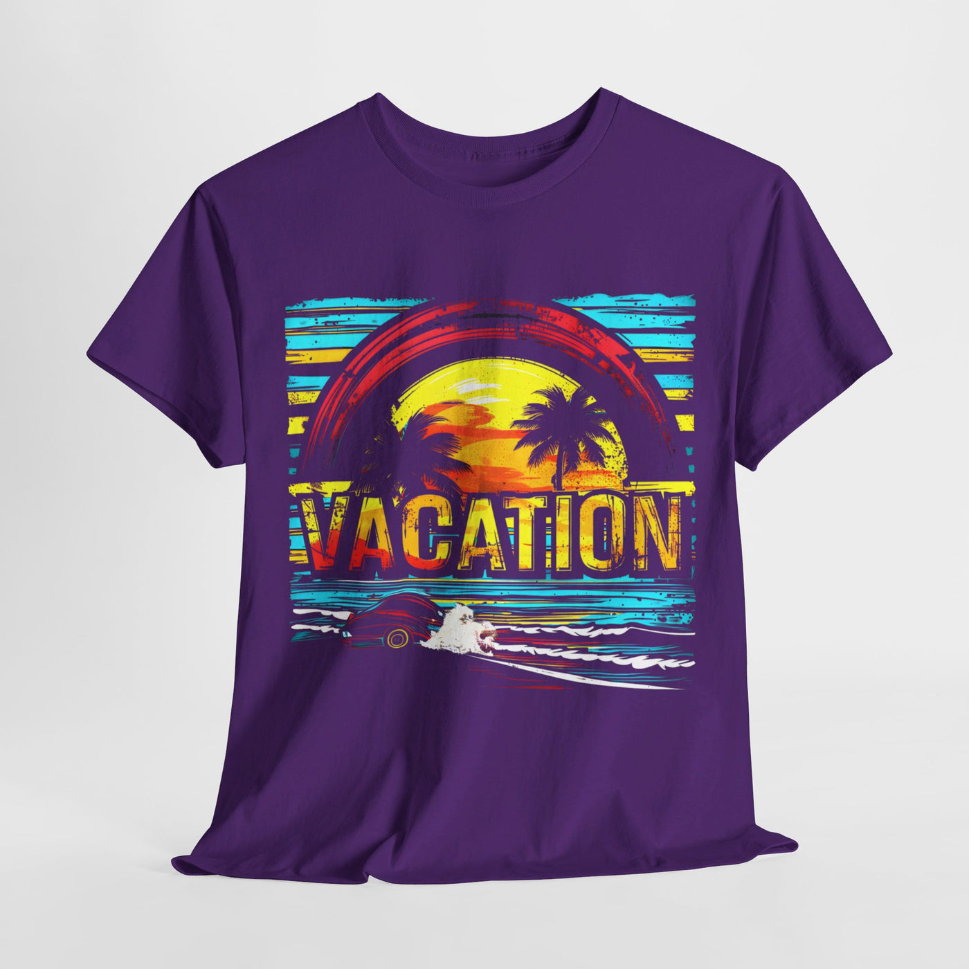 Seaside Palm Sunset Vacation T-Shirt – Coastal Vibes Graphic Tee for Beach Lovers