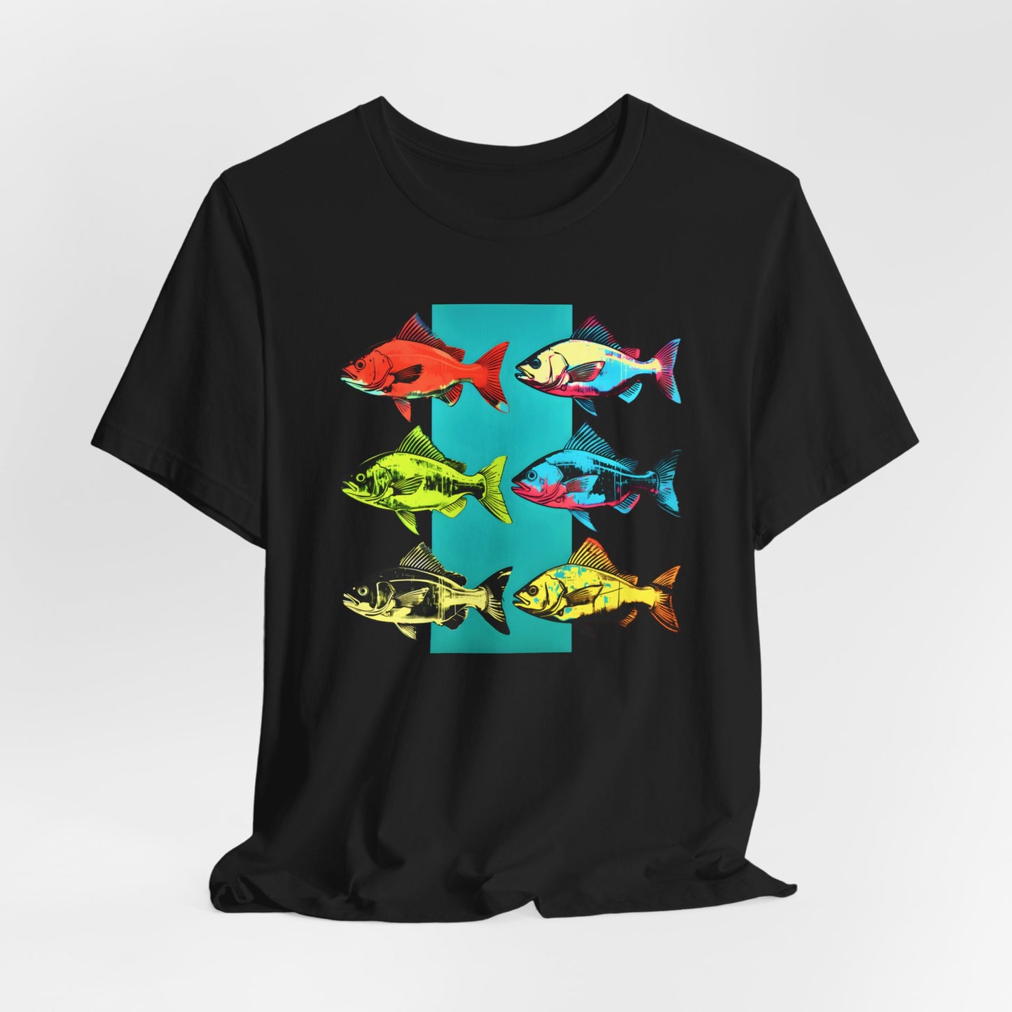 Six Andrew Warhol Style Fishes T-shirt design