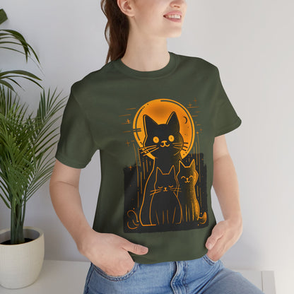 Three Cats Under the Moon T-shirt design