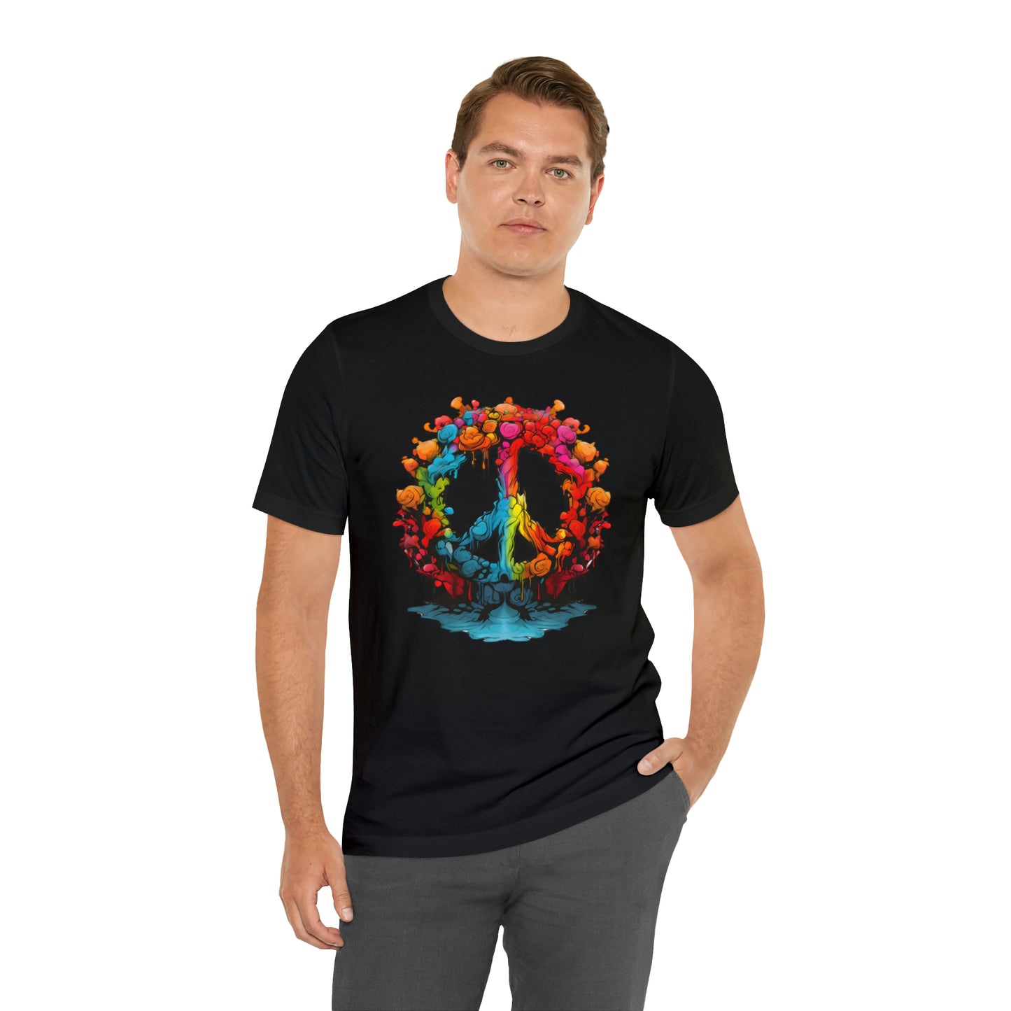 SAY NO TO WAR COLLECTION: PEACE AND LOVE SIGN IN BRIGHT COLORS