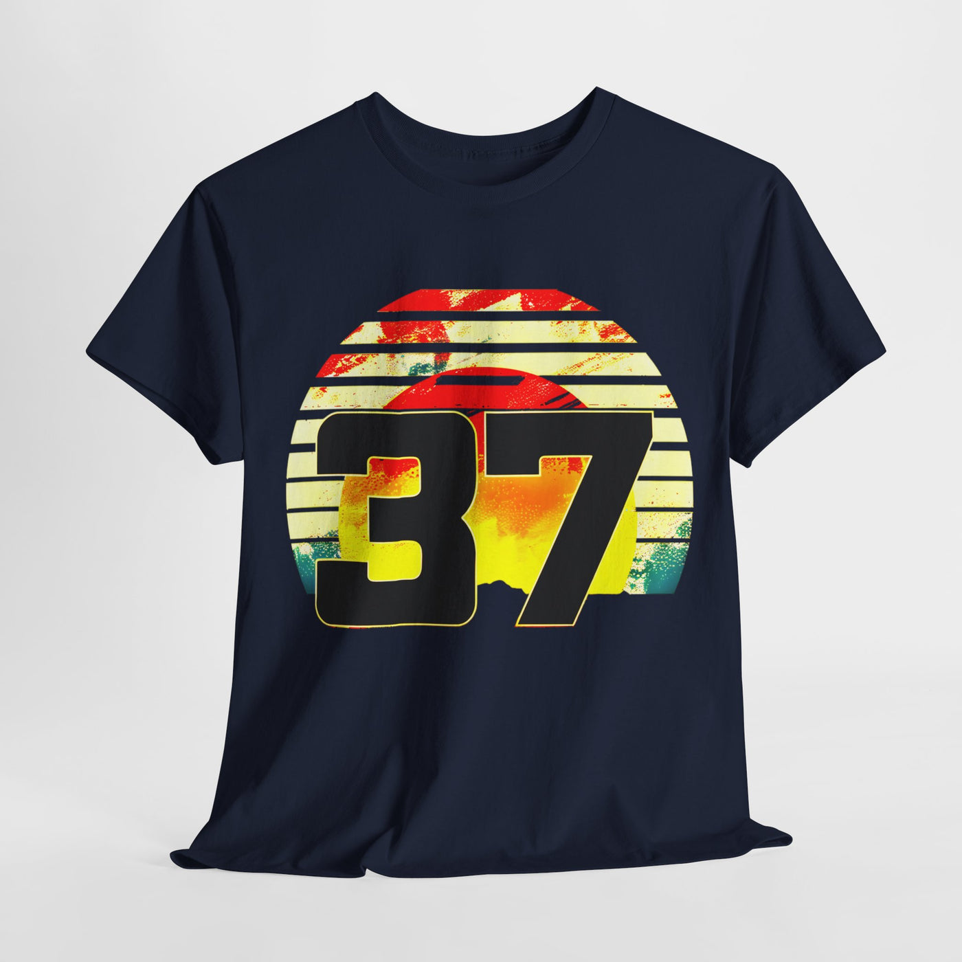 Lucky 37 Number Sunset T-Shirt | Unique Graphic Tee for Fans of Bold Style