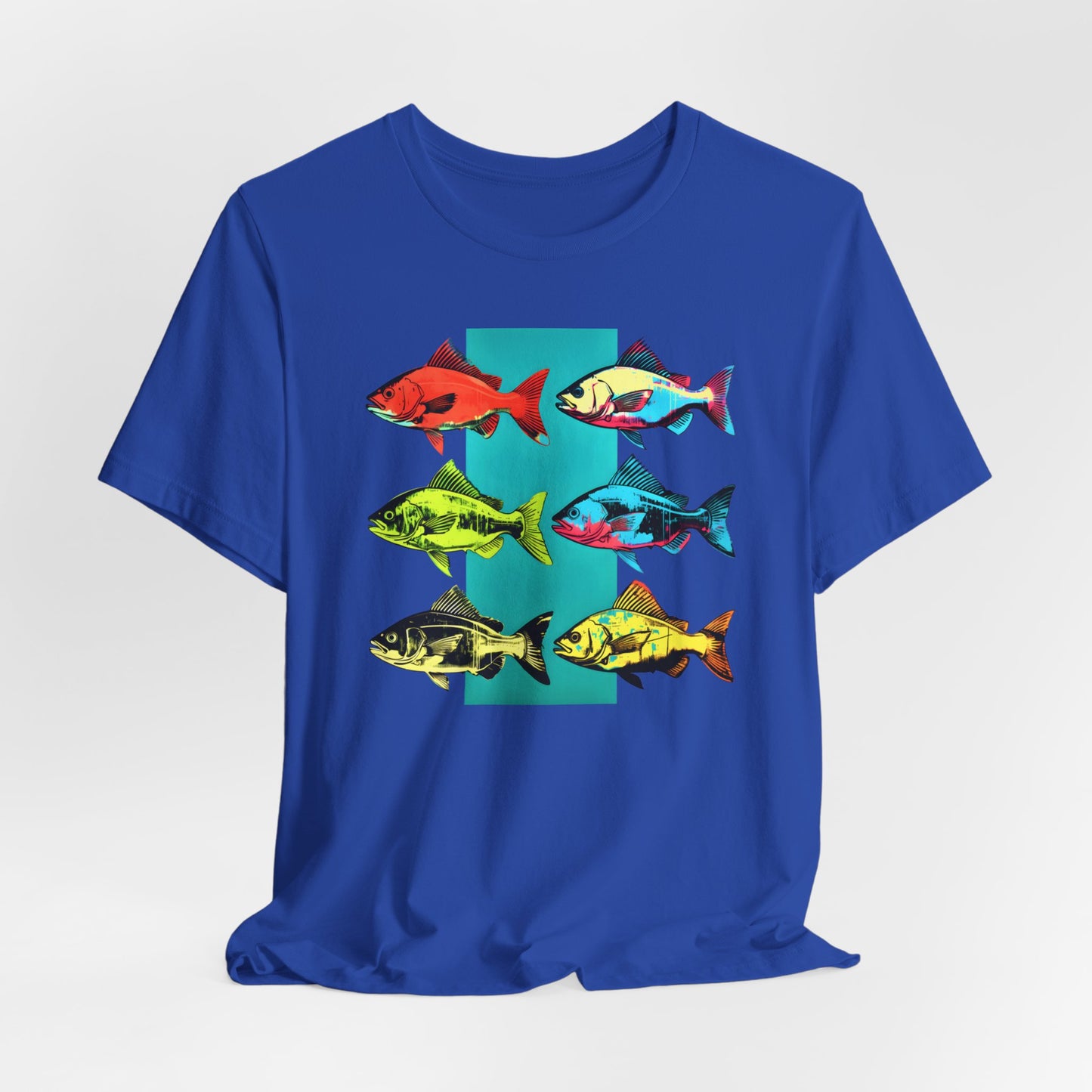 Six Andrew Warhol Style Fishes T-shirt design