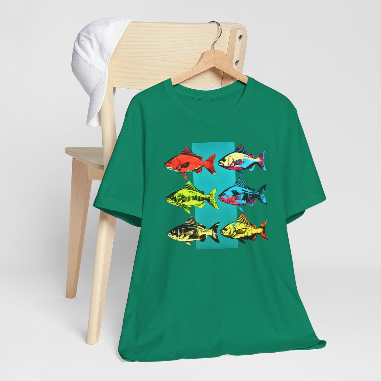 Six Andrew Warhol Style Fishes T-shirt design