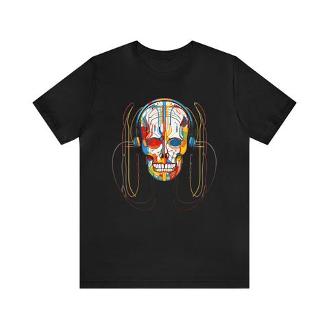 Graphical skeletons collection: Skull with Headphones Suprematism Design
