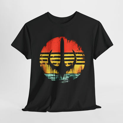 'Neptune's Trident Sunset' Graphic T-shirt - Ocean Sunset Inspired Premium Tee