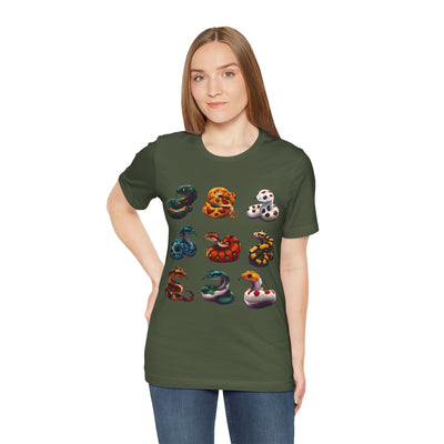 Nine Colorful Snakes T-shirt design