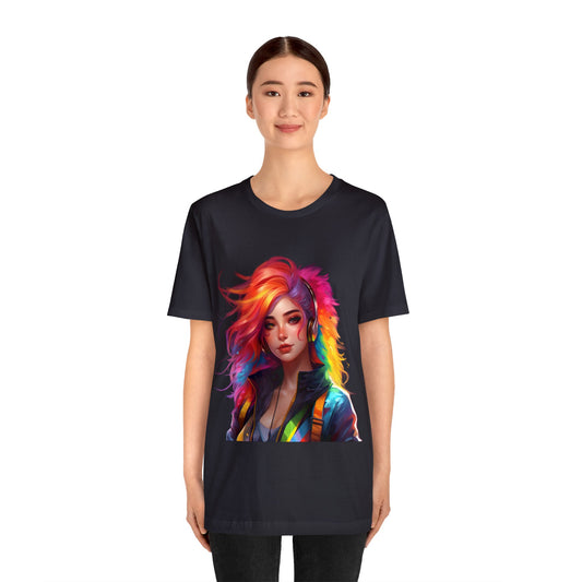 Rainbow Style Hair Avatar Girl T-Shirt