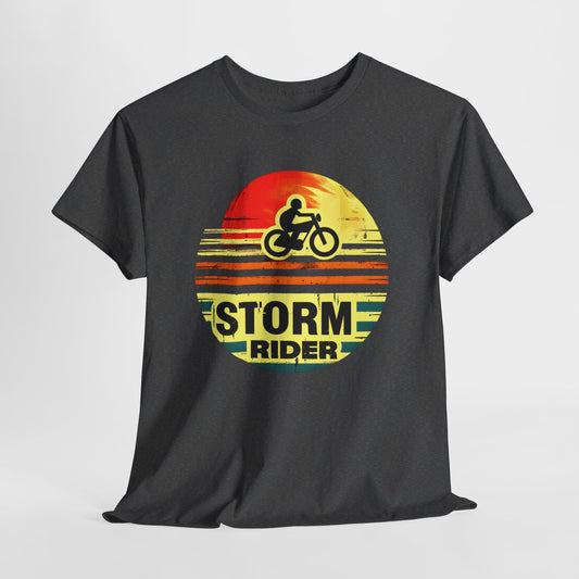 "Sunset Storm Rider" T-Shirt – Conquer the Elements with a Sunset Twist