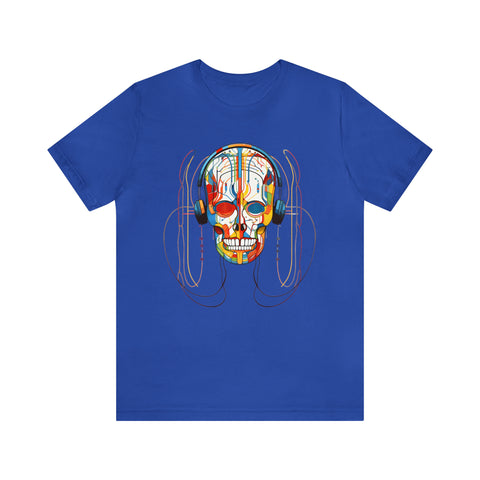 Graphical skeletons collection: Skull with Headphones Suprematism Design