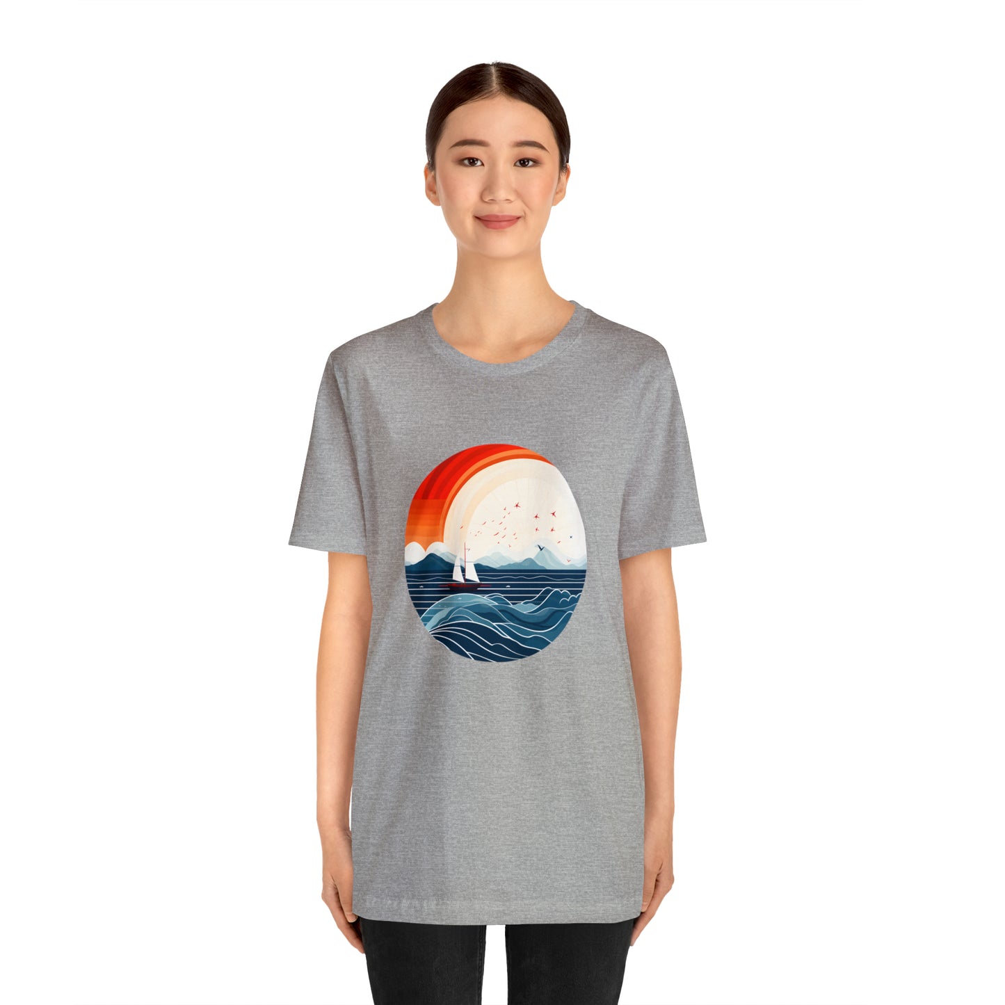 Maritime art collection: Sailing Sunrise with Waves