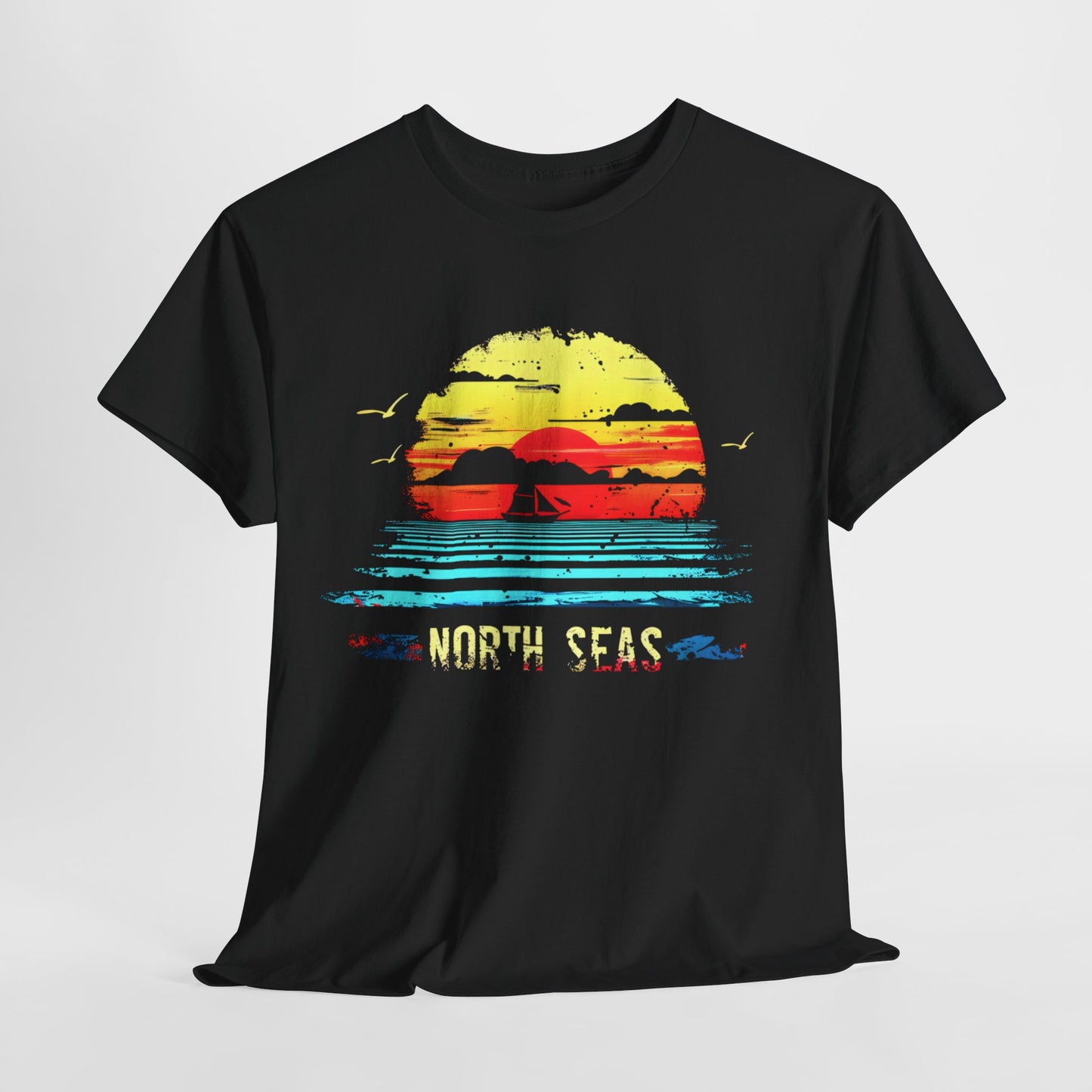 'North Seas Sunset' Graphic T-shirt - Cold Ocean-Inspired Premium Tee"