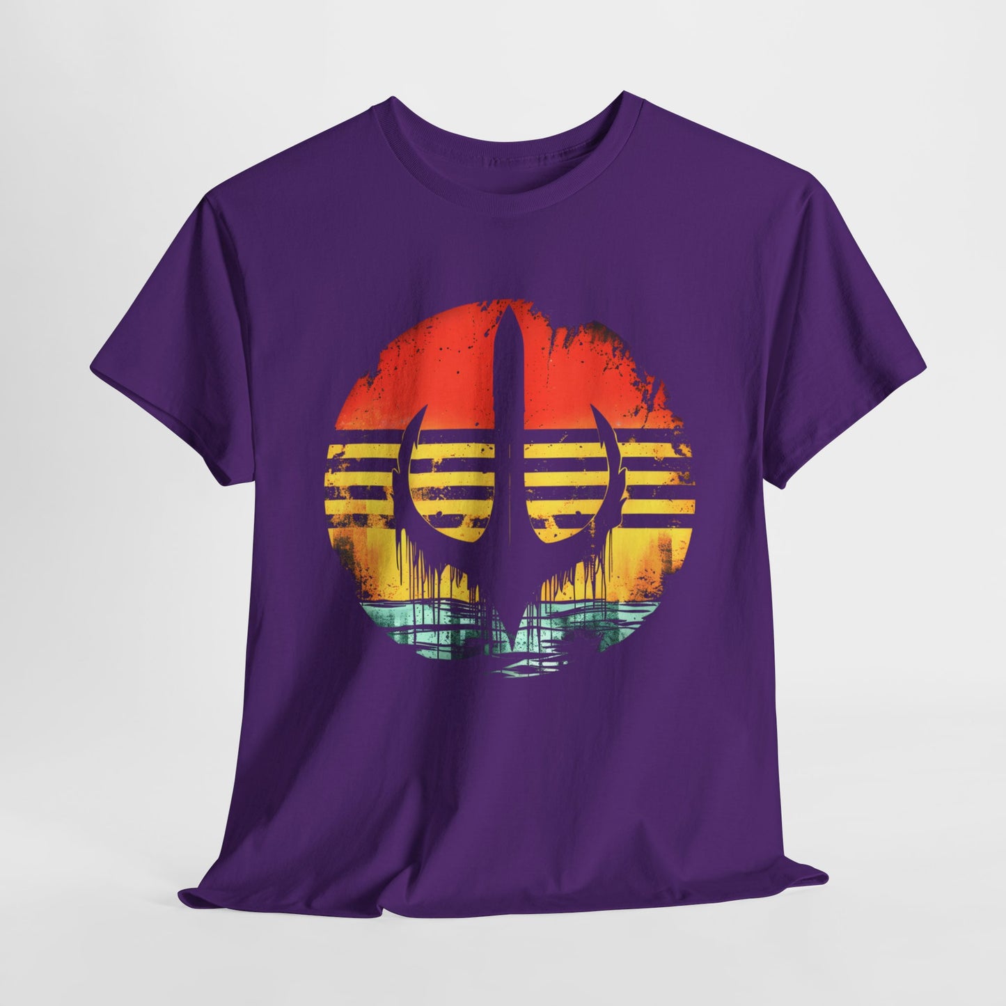 'Neptune's Trident Sunset' Graphic T-shirt - Ocean Sunset Inspired Premium Tee