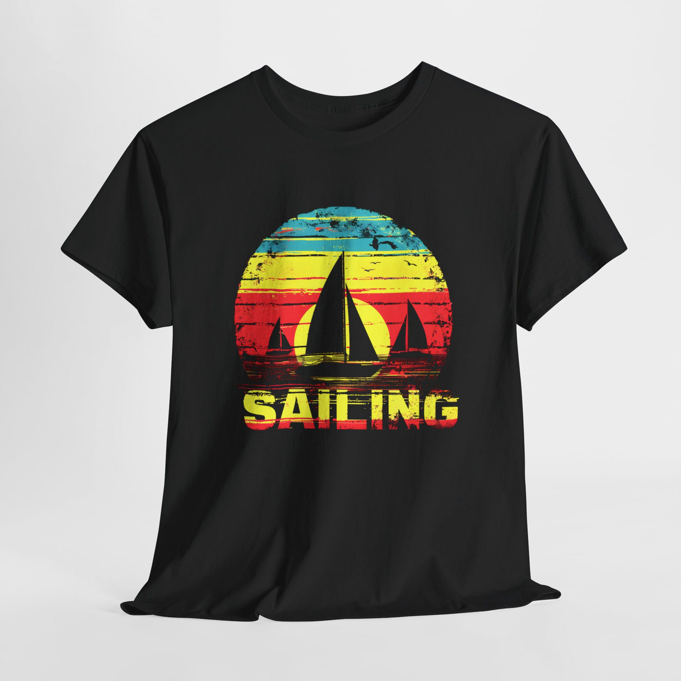 "Sunset Sailing Nautical T-Shirt - Tranquil Evening Voyage Design"