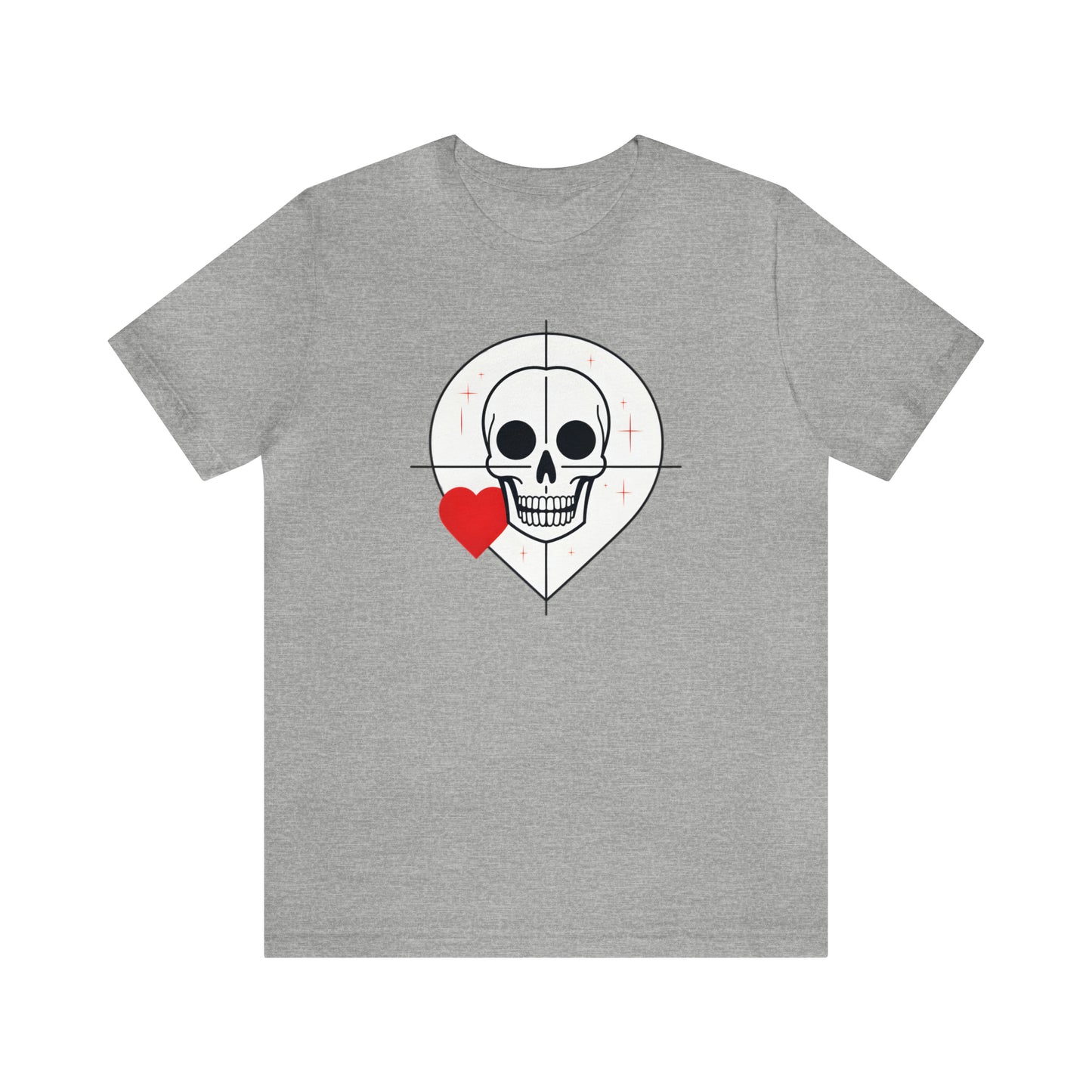 Graphical skeletons collection: Skull with a Heart Line art minimalist