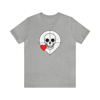 Graphical skeletons collection: Skull with a Heart Line art minimalist