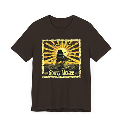 Cool Scurvy McGee Old Maritime Sailor and Pirate T-shirt. Best present for boating fanatics