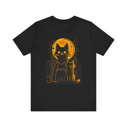 Three Cats Under the Moon T-shirt design